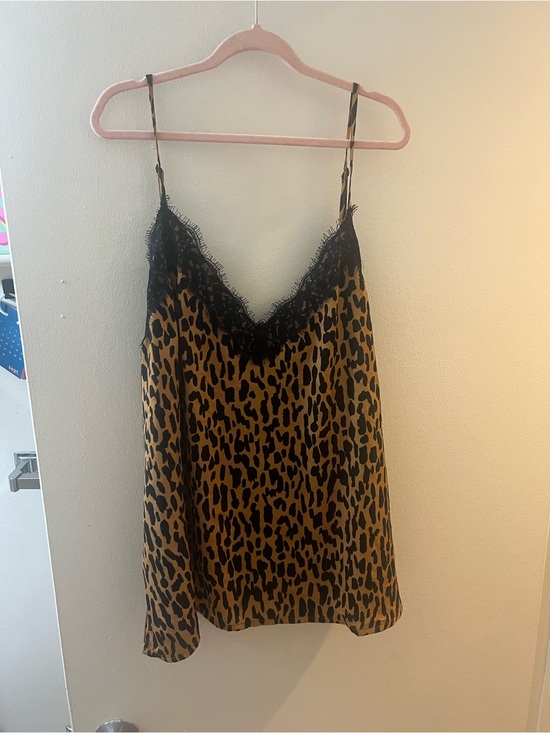 Nordstrom Tops - Nordstrom Leopard-Print Lace-Trim Cami - Black & Brown
